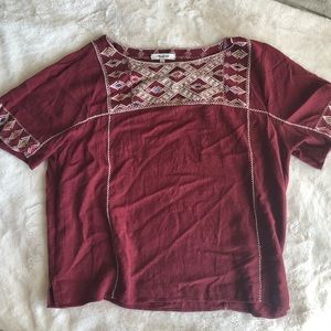 Deep red Madewell blouse